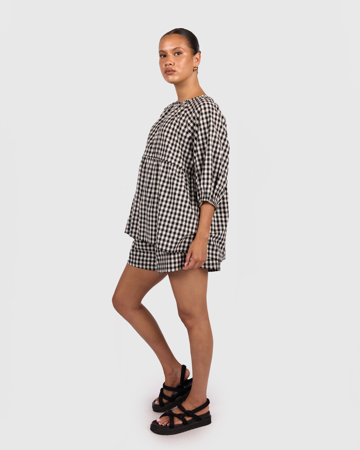 FINAL SALE | Florence Top | Black Gingham
