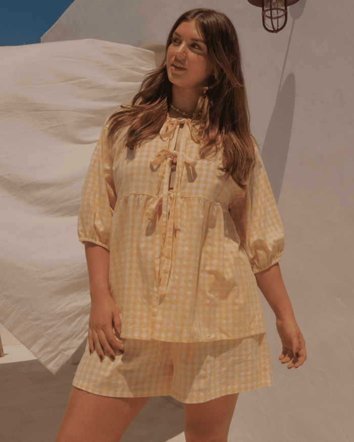 FINAL SALE | Florence top | Lemon Gingham