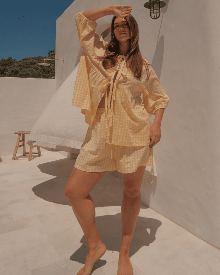FINAL SALE | Florence top | Lemon Gingham