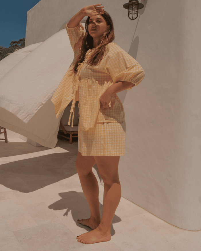 FINAL SALE | Florence top | Lemon Gingham