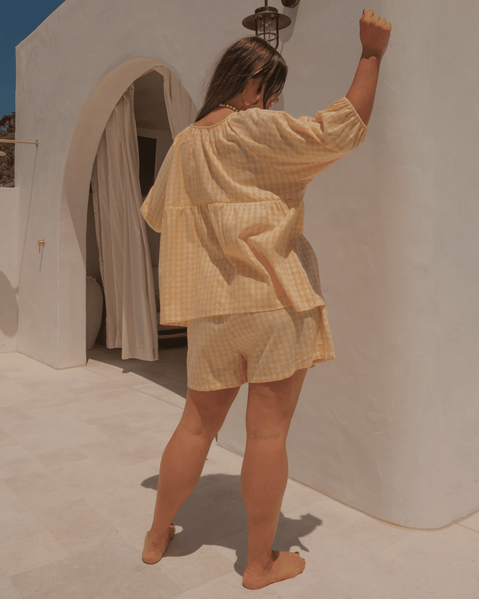 FINAL SALE | Florence top | Lemon Gingham