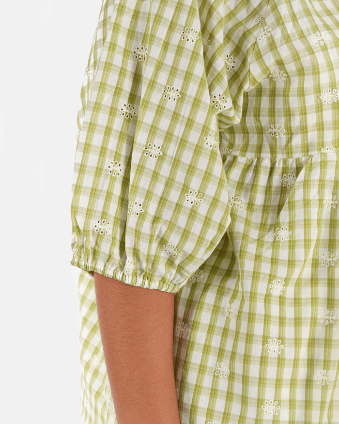 FINAL SALE | Florence top | Pear Gingham Embroidery