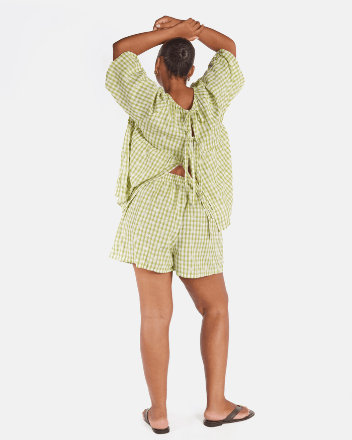 FINAL SALE | Florence top | Pear Gingham Embroidery