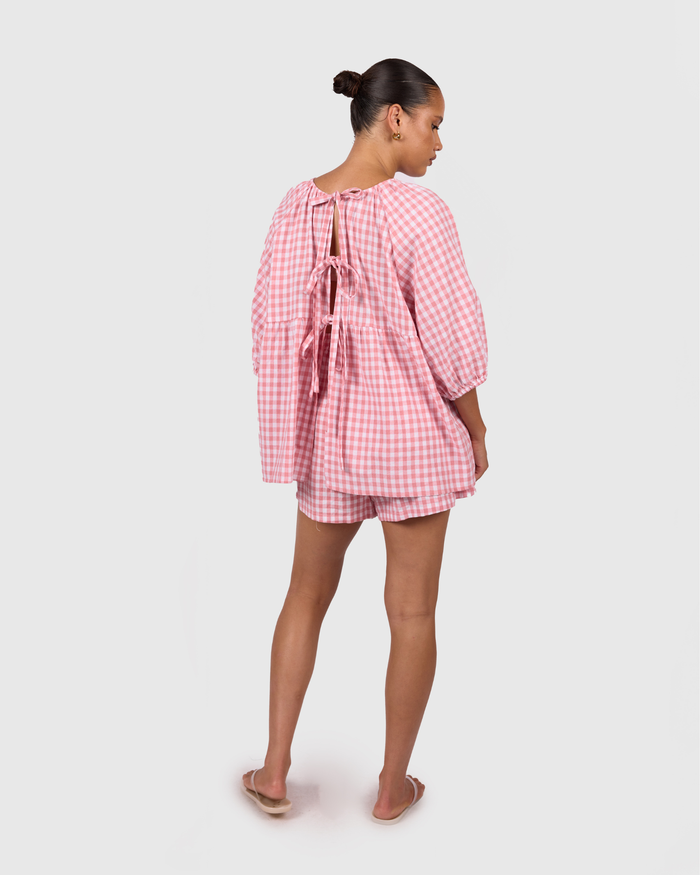 FINAL SALE | Florence Top | Pink Gingham