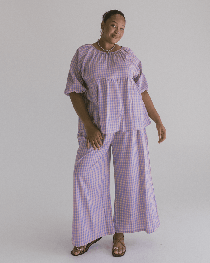 FINAL SALE | Florence top | Pink & Purple Gingham