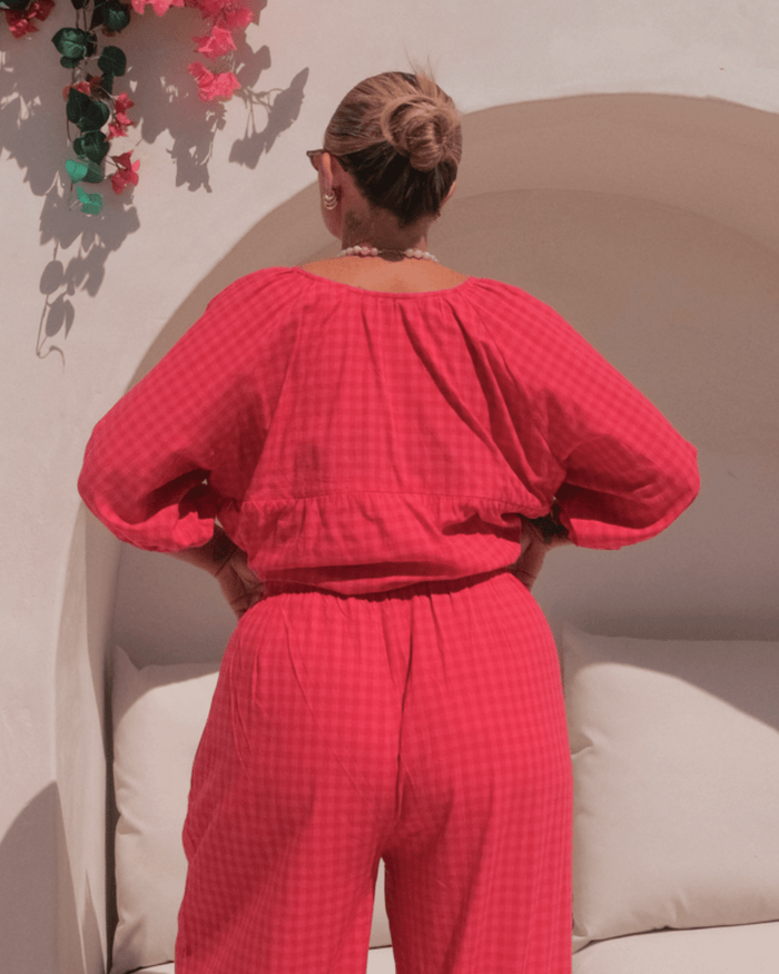 FINAL SALE | Florence top | Red & Pink Gingham