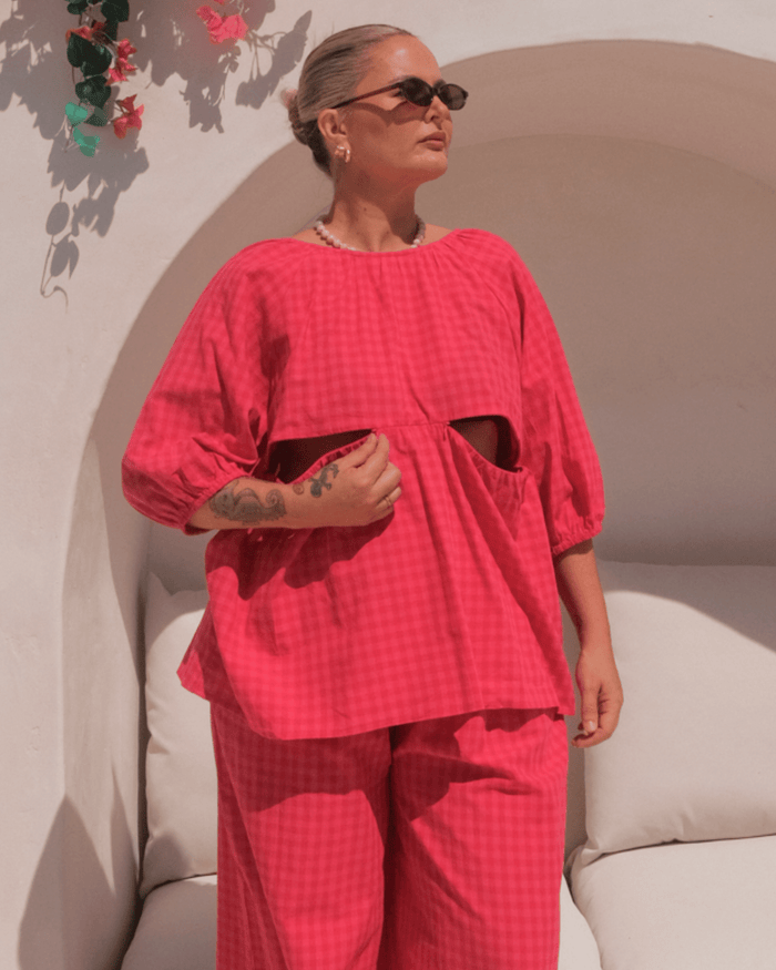 FINAL SALE | Florence top | Red & Pink Gingham
