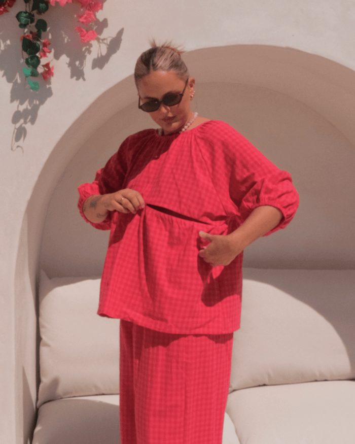 FINAL SALE | Florence top | Red & Pink Gingham