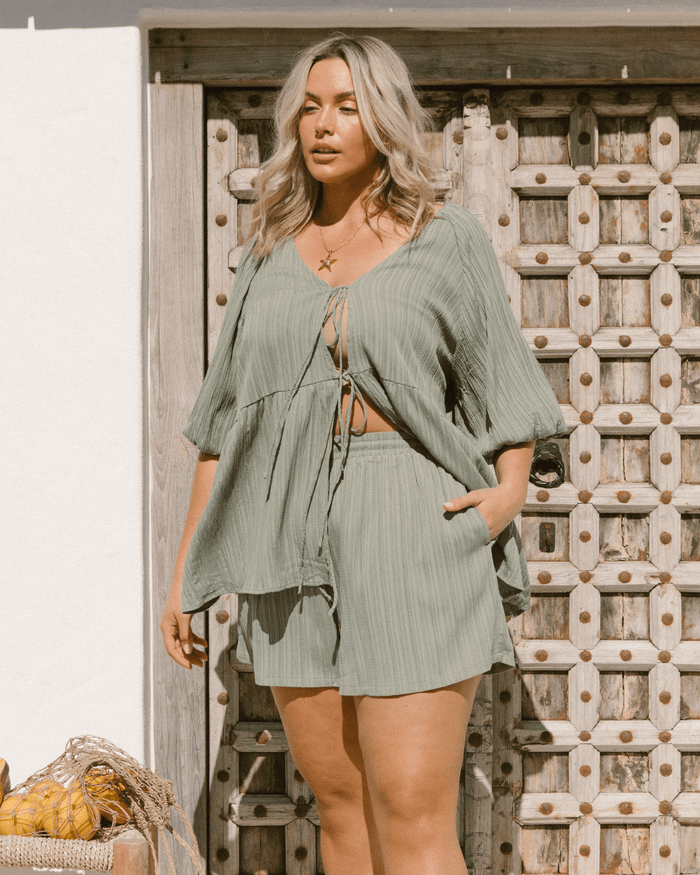 FINAL SALE | Frankie Top | Green Crepe