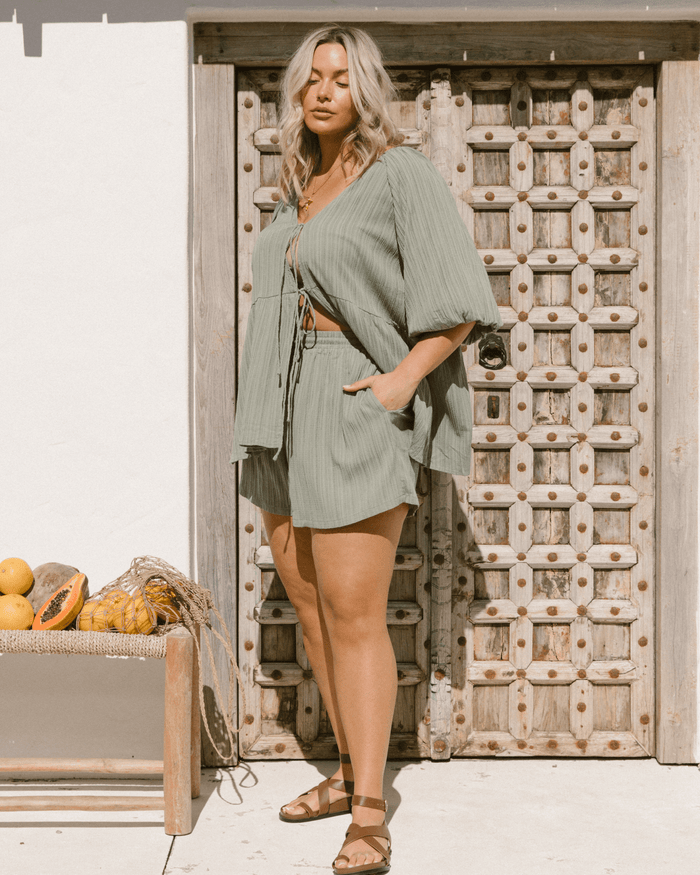 FINAL SALE | Frankie Top | Green Crepe