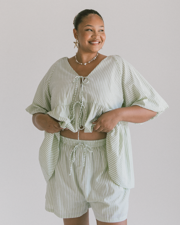 FINAL SALE | Frankie Top | Green Stripe