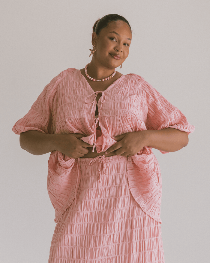 FINAL SALE | Frankie Top | Pink Seersucker