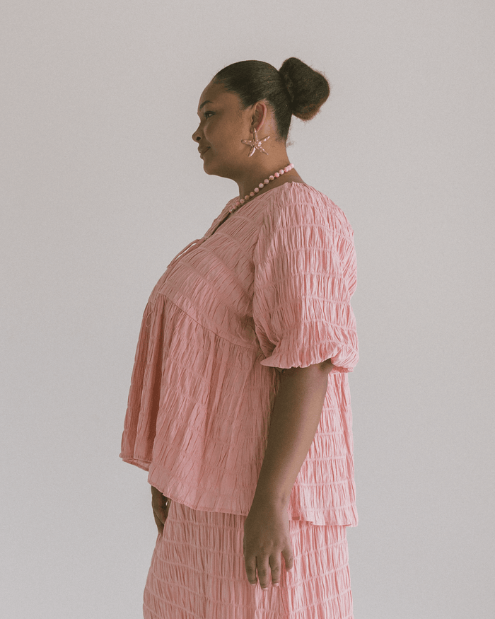 FINAL SALE | Frankie Top | Pink Seersucker