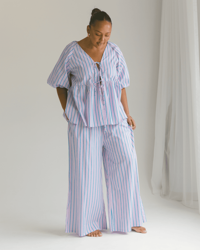 FINAL SALE | Frankie Top | Purple & Blue Stripe