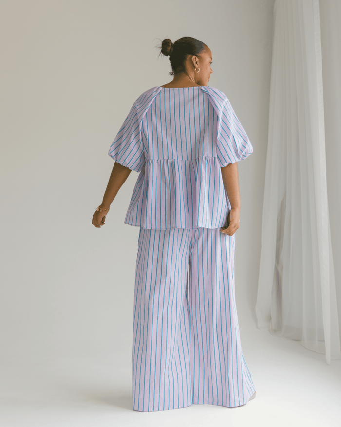 FINAL SALE | Frankie Top | Purple & Blue Stripe