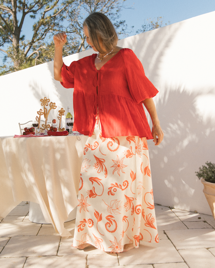 FINAL SALE | Frankie Top | Red Crepe