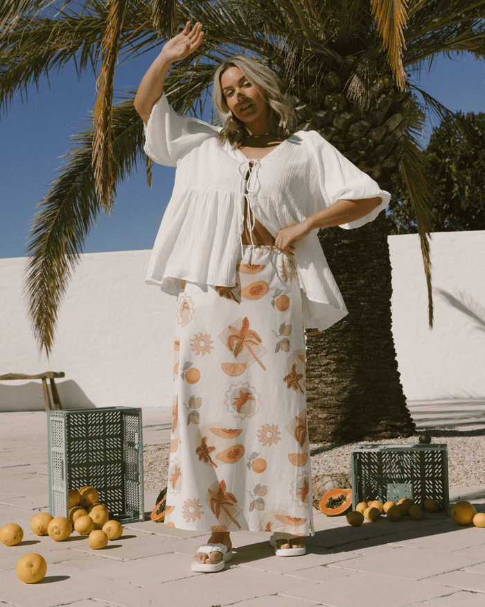 FINAL SALE | Frankie Top | White Crepe