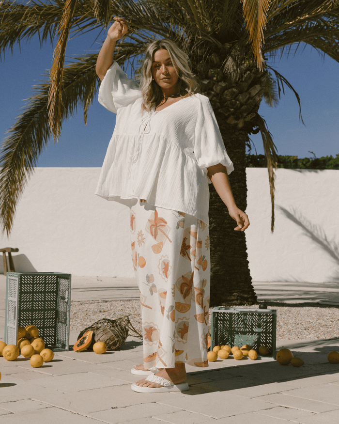 FINAL SALE | Frankie Top | White Crepe