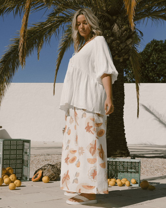 FINAL SALE | Frankie Top | White Crepe
