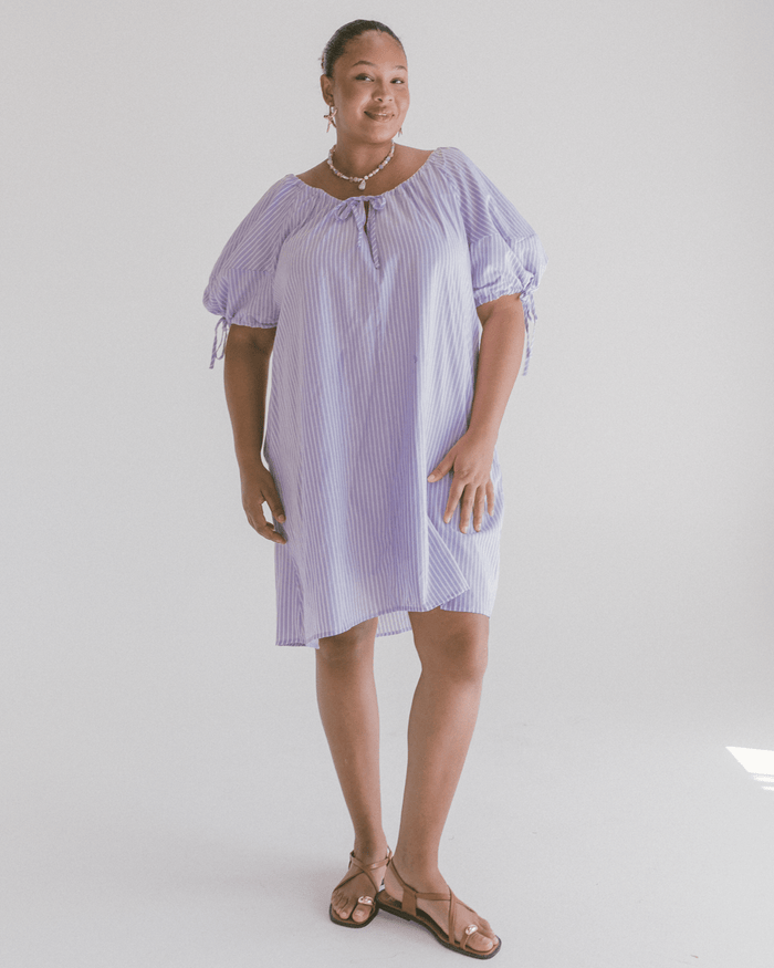 FINAL SALE | Harvey Mini Dress | Purple Stripe