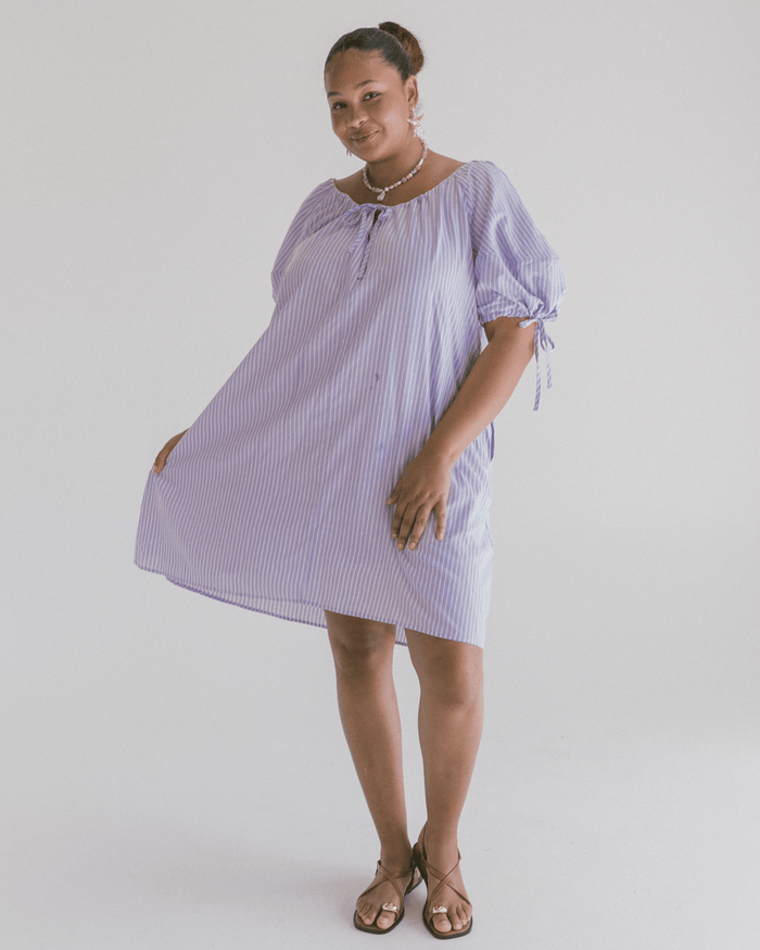FINAL SALE | Harvey Mini Dress | Purple Stripe