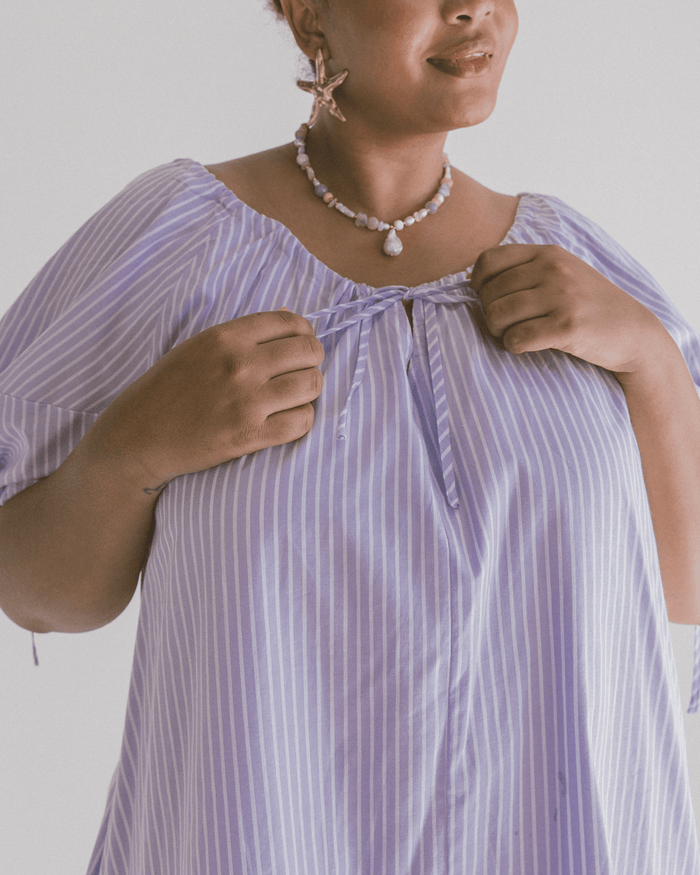 FINAL SALE | Harvey Mini Dress | Purple Stripe