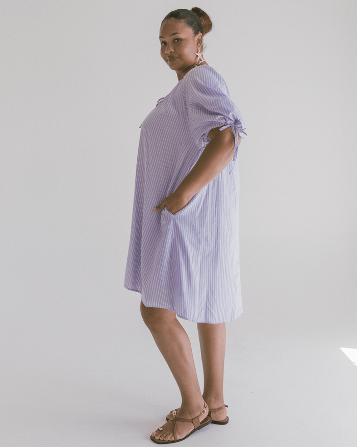 FINAL SALE | Harvey Mini Dress | Purple Stripe