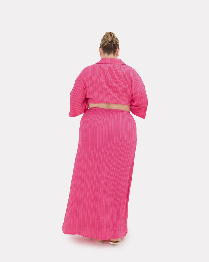 Lacey Skirt in Flamingo Crepe - Inclusive Size Range - The Lullaby Club