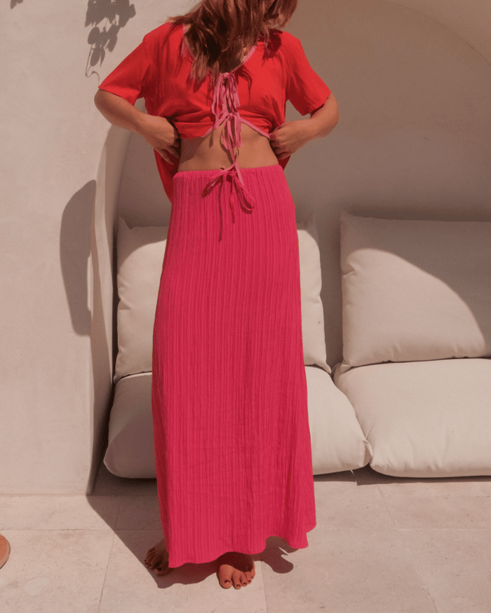 FINAL SALE | Lacey Skirt | Flamingo Crepe