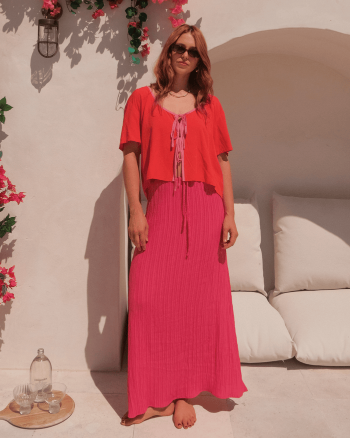 FINAL SALE | Lacey Skirt | Flamingo Crepe