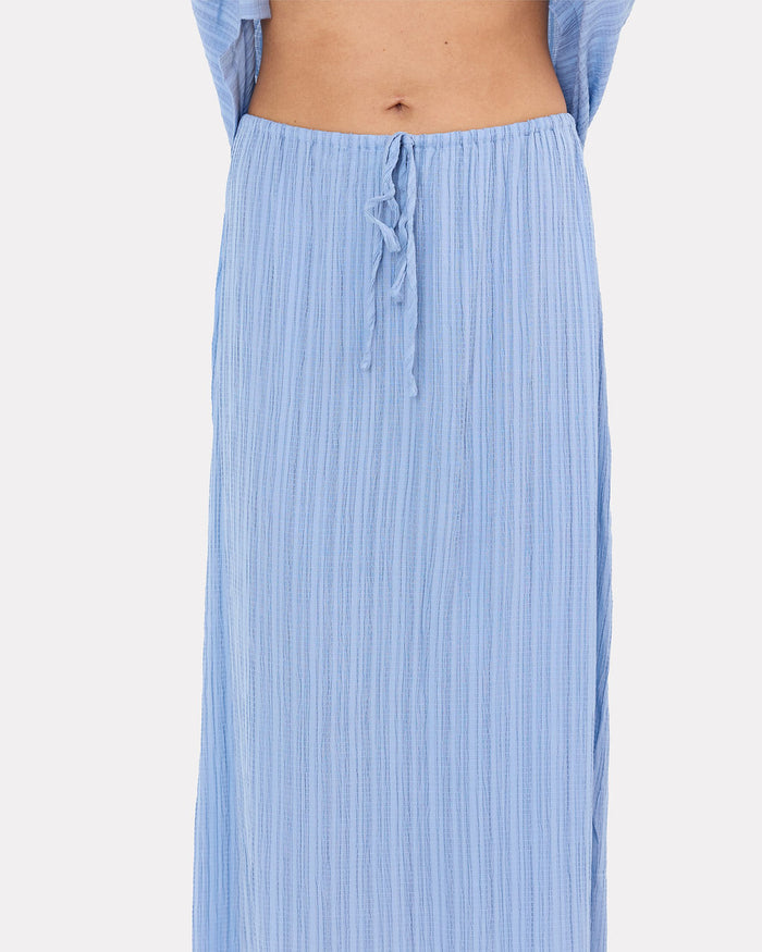 Lacey Skirt in Sky Crepe - Maternity Friendly Skirt - The Lullaby Club