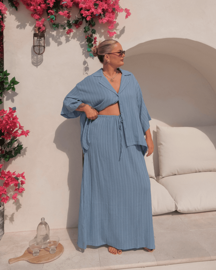 FINAL SALE | Lacey Skirt | Sky Crepe