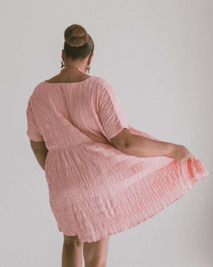 FINAL SALE | Lainey Mini Dress | Pink Seersucker