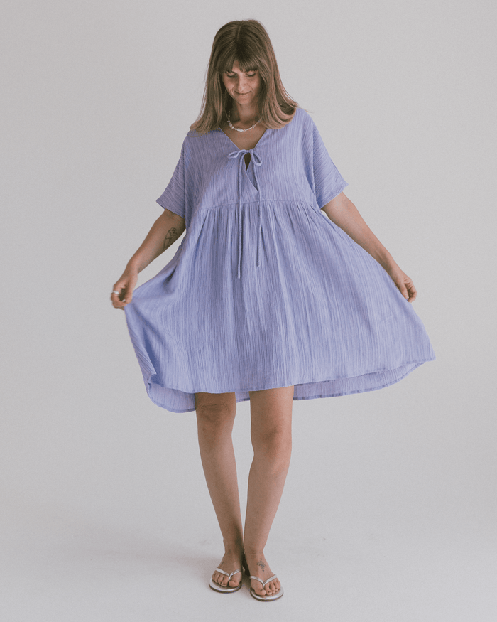 FINAL SALE | Lainey Mini Dress | Purple Crepe