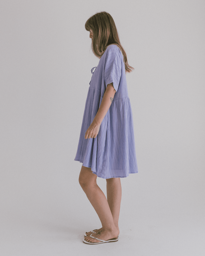 FINAL SALE | Lainey Mini Dress | Purple Crepe