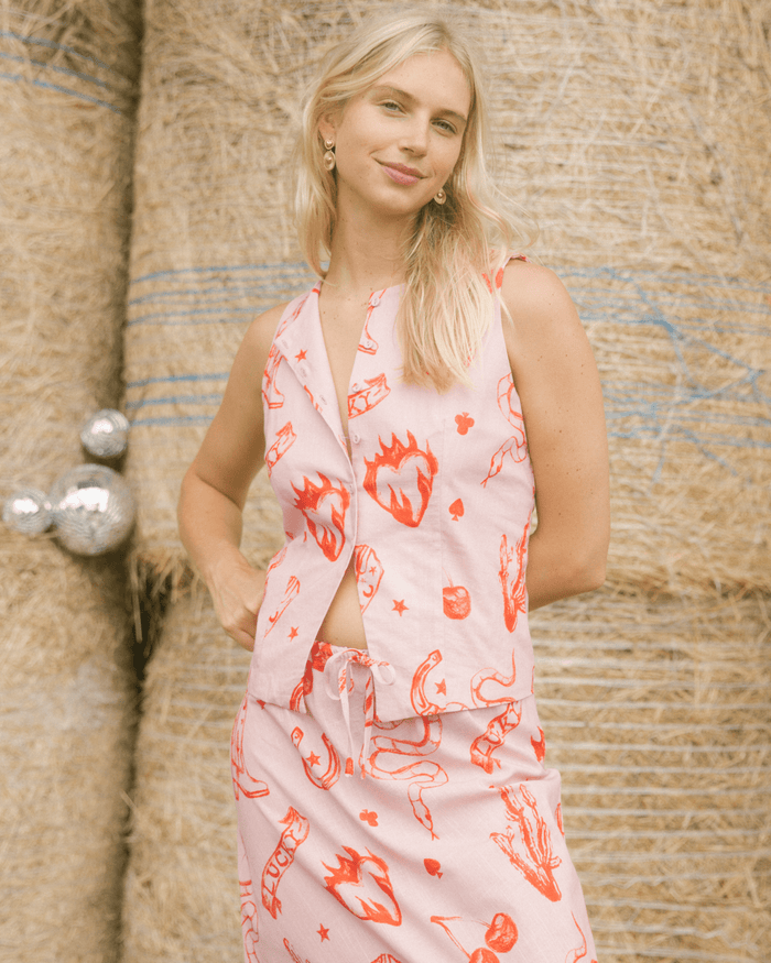 FINAL SALE | Lilly Vest | Pink Wildhearts