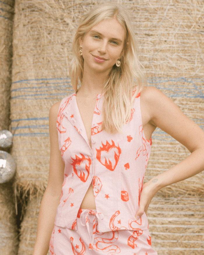 FINAL SALE | Lilly Vest | Pink Wildhearts