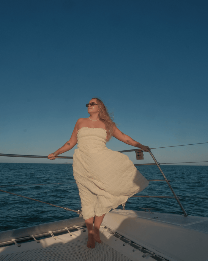 FINAL SALE | Mabel Maxi Dress | Beige Seersucker