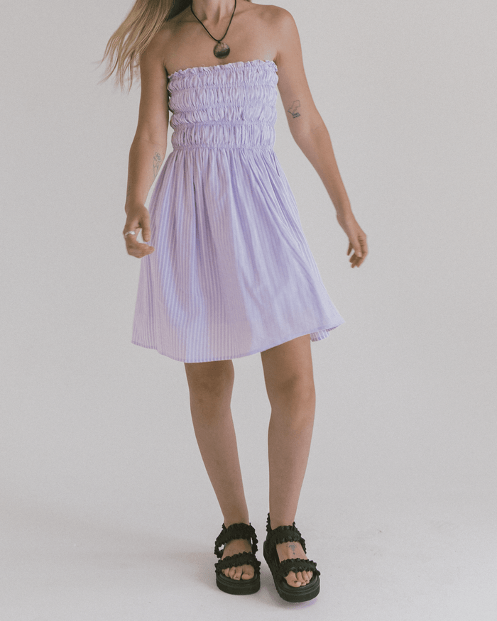 FINAL SALE | Mabel Mini Dress | Purple Stripe