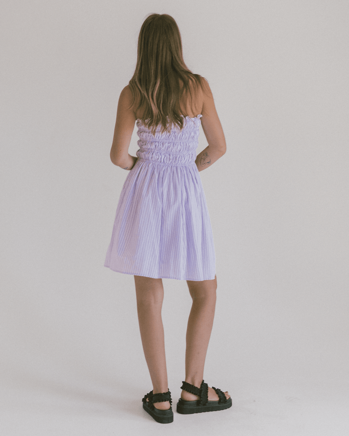 FINAL SALE | Mabel Mini Dress | Purple Stripe