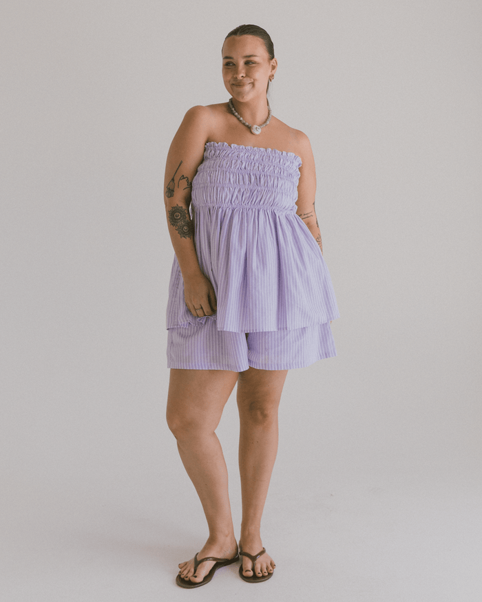 FINAL SALE | Mabel Top | Purple Stripe