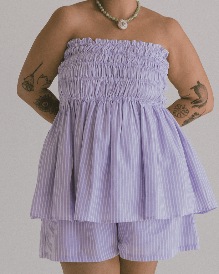 FINAL SALE | Mabel Top | Purple Stripe