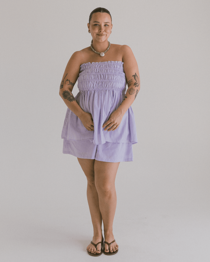 FINAL SALE | Mabel Top | Purple Stripe
