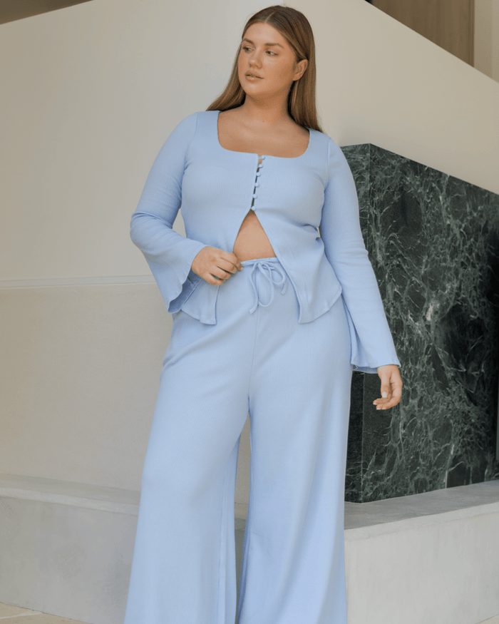 FINAL SALE | Marisa Ribbed Pants | Blue