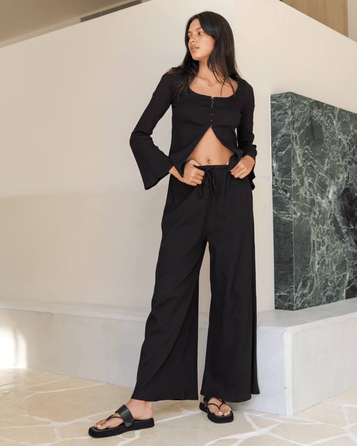 FINAL SALE | Marisa Ribbed Top | Black