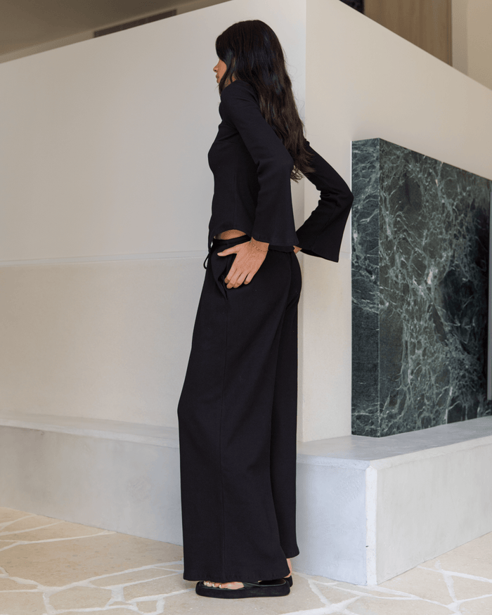 FINAL SALE | Marisa Ribbed Top | Black