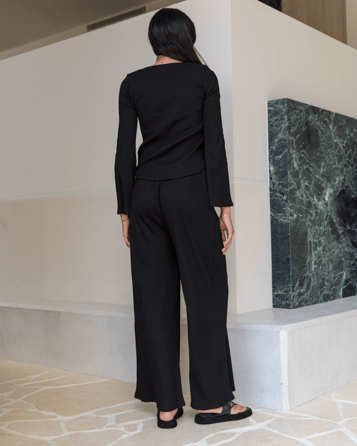 FINAL SALE | Marisa Ribbed Top | Black
