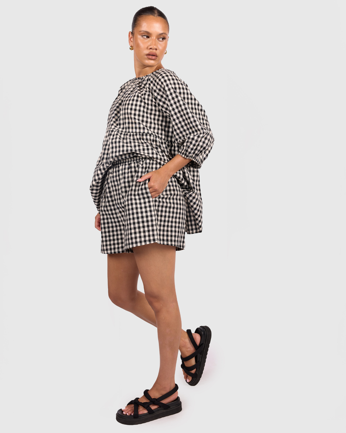 FINAL SALE | Matilda Shorts | Black Gingham