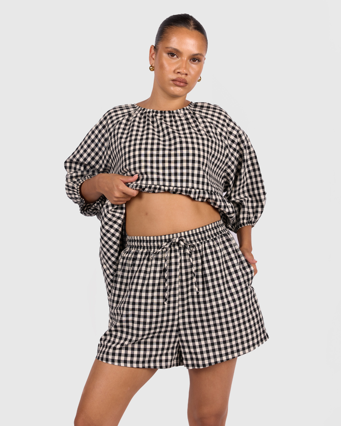 FINAL SALE | Matilda Shorts | Black Gingham