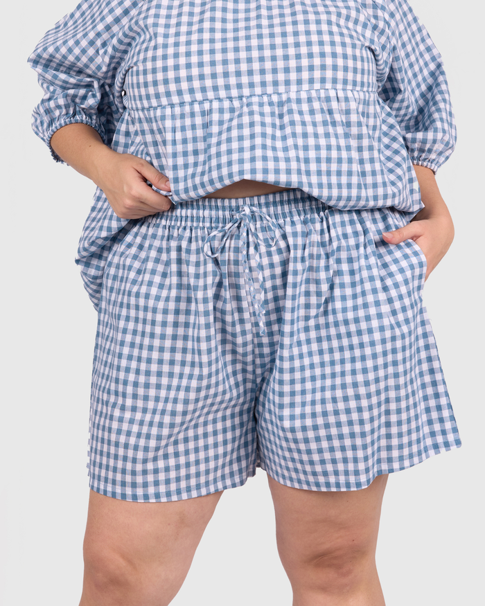 FINAL SALE | Matilda Shorts | Blue Gingham